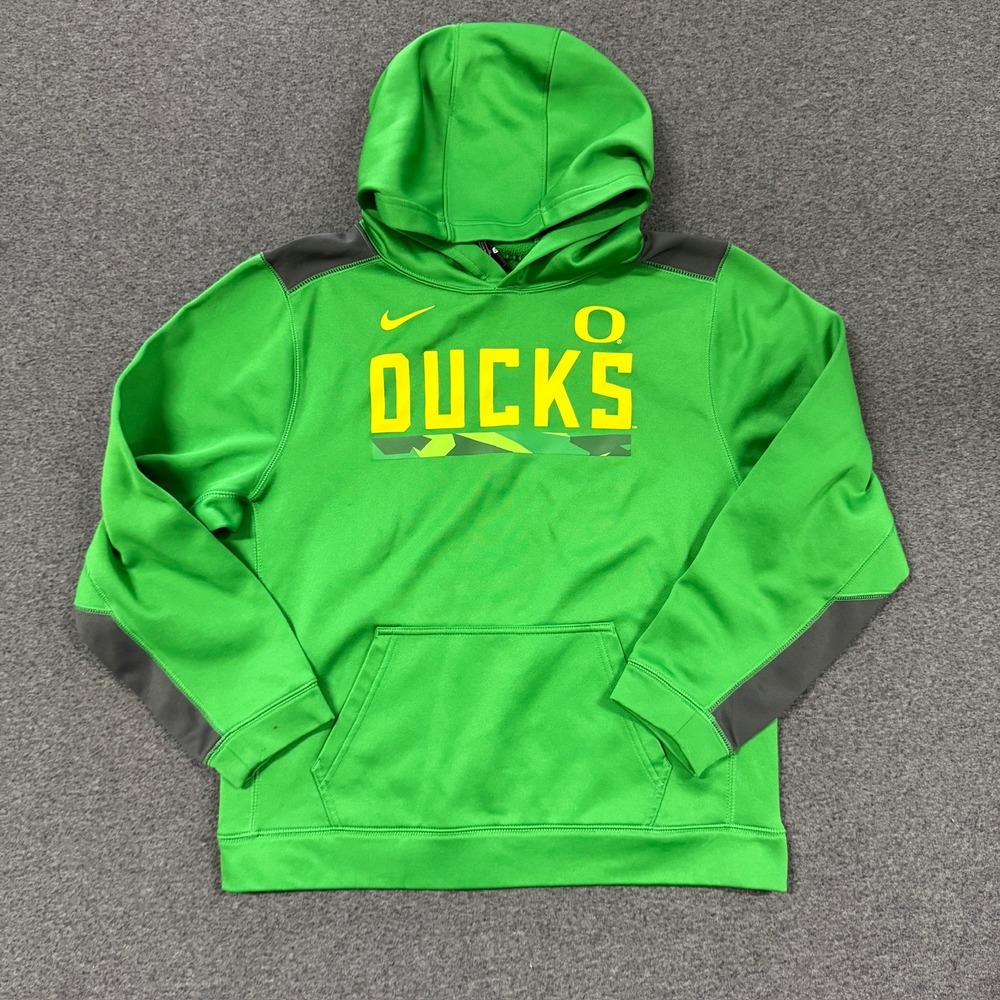 Modern Nike Oregon Ducks Hoodie Youth XL Green Good Dri-FIT Camo Pullover